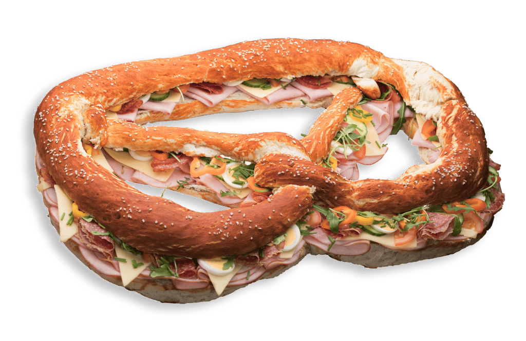 laugengebaeck partybrezel gross gefuellt