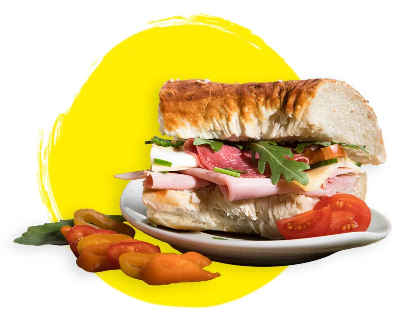 Belegtes Laugengebäck Serviervorschlag