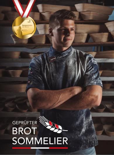 Simon Sailer Portrait mit Europameister und Brot-Sommelière Auszeichnung