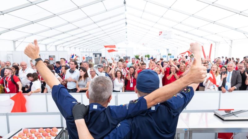 Simon Sailer Siegesfeier bei Bäcker Europameisterschaft 